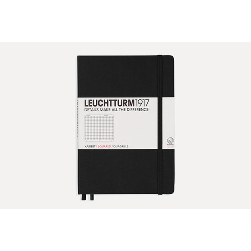 LEUCHTTURM1917 Medium (A5) Hardcover Notebook – Squared Black