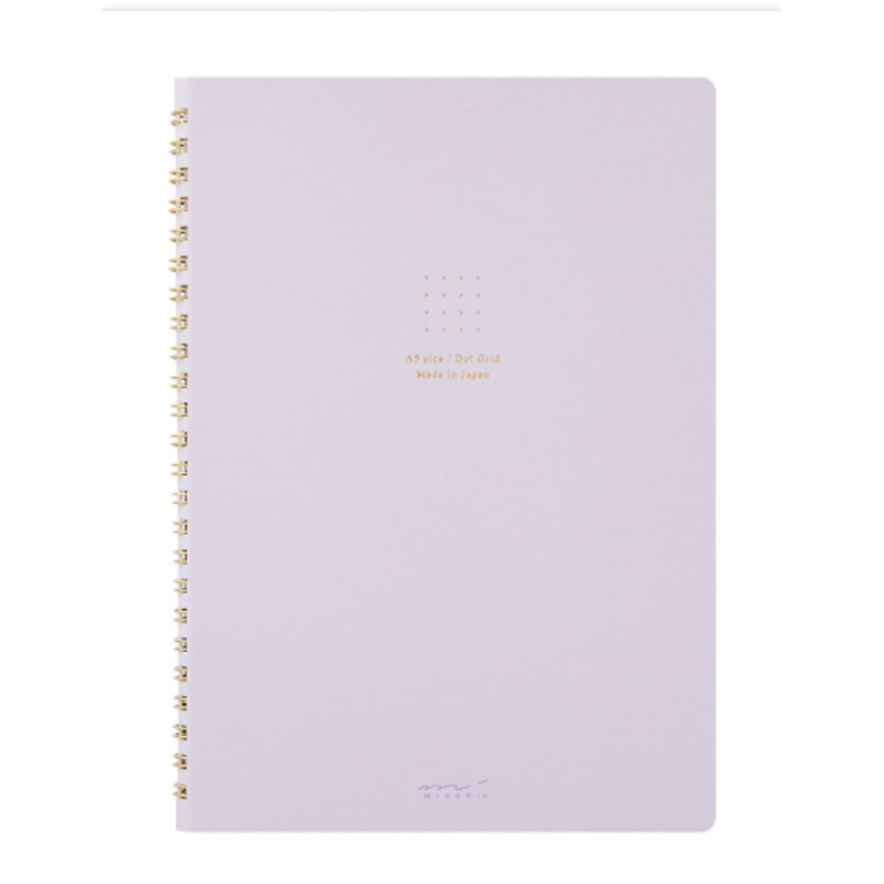 Midori Soft Color Ring A5 Notebook in Purple – Dot Grid
