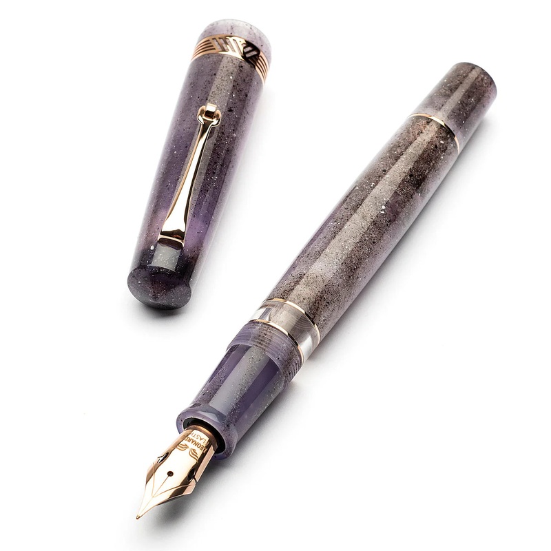 Leonardo Officina Italiana Momento Magico Fountain Pen – Amethyst, Rose Gold Trim