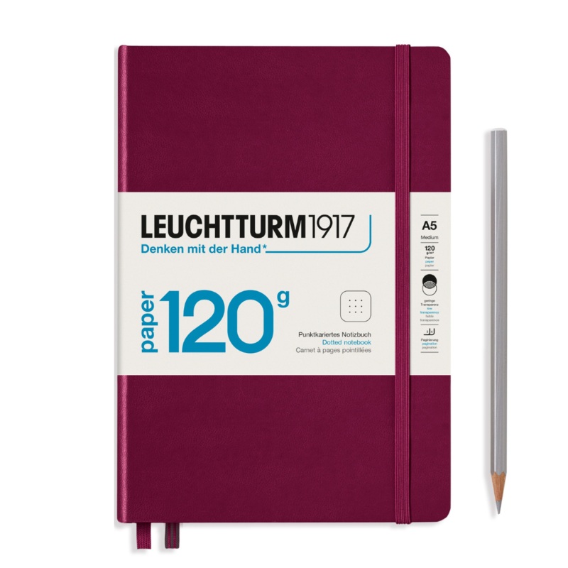 Leuchtturm1917 120G Edition A5 Medium Hardcover Notebook – Dotted / Port Red