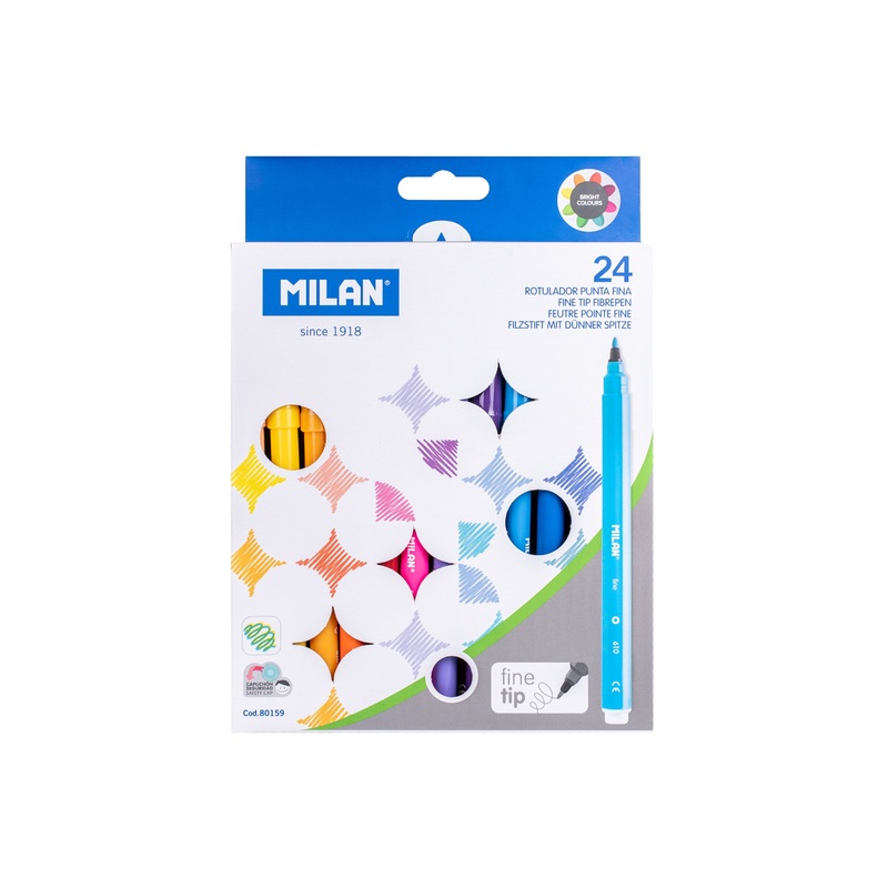 Milan 610 Fine-Tip Markers, Set of 24