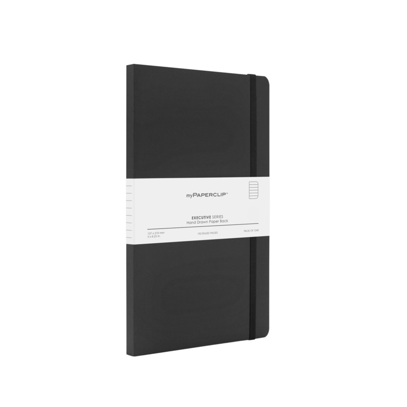 myPAPERCLIP Executive Series Softcover Medium Notebook – Black Ruled