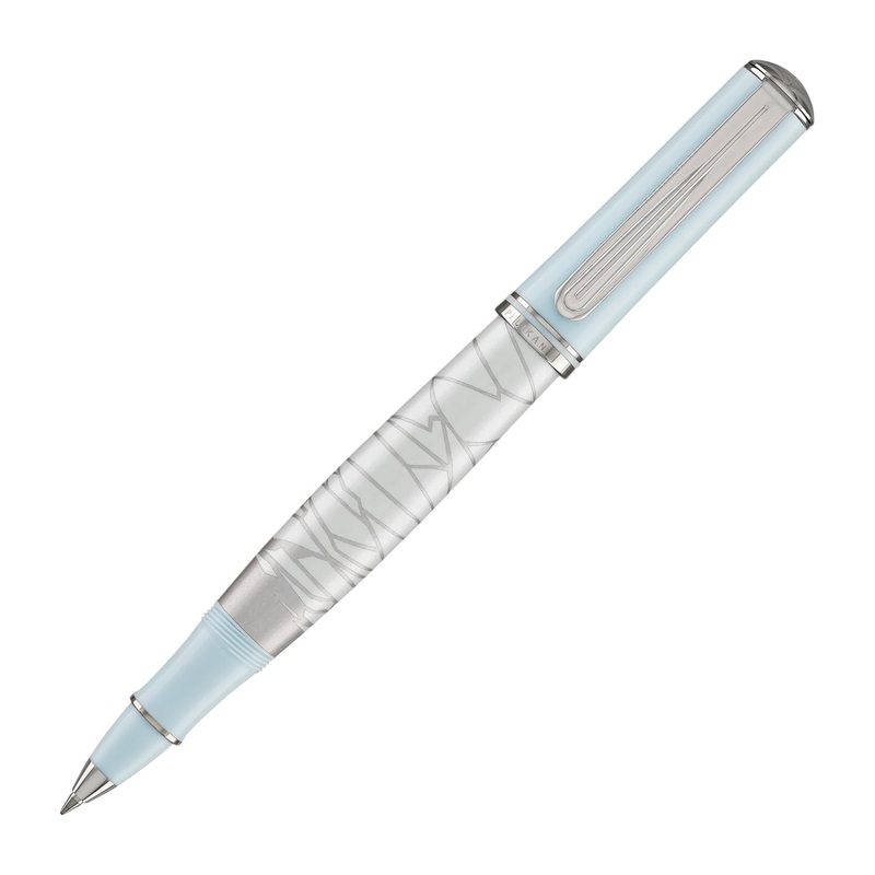 Pelikan Rollerball Pen Eternal Ice in Light Blue & White with Palladium Finish