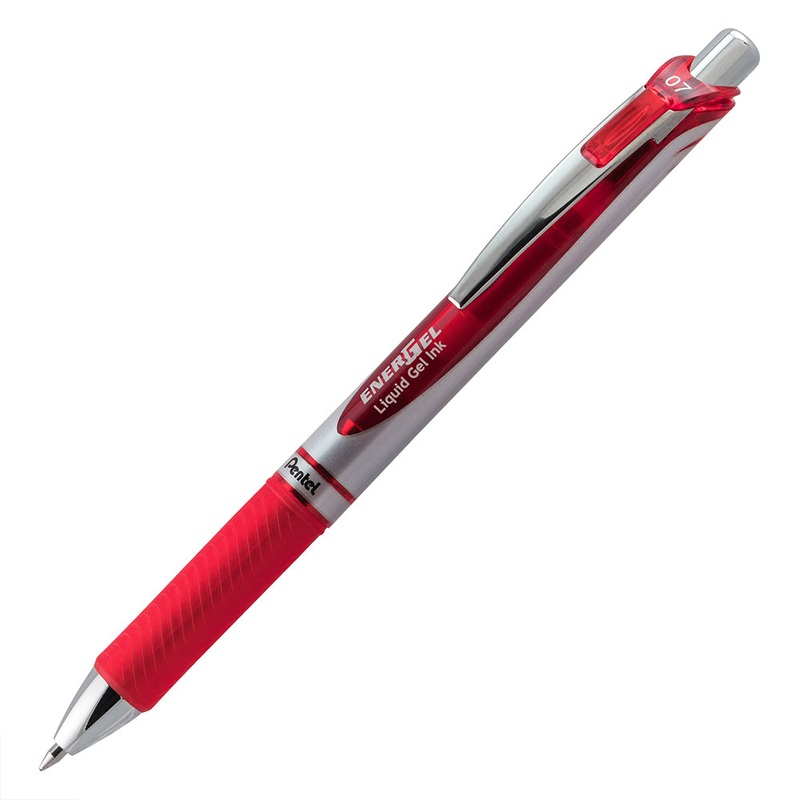 Pentel EnerGel Gel Roller, Red – 0.7 mm