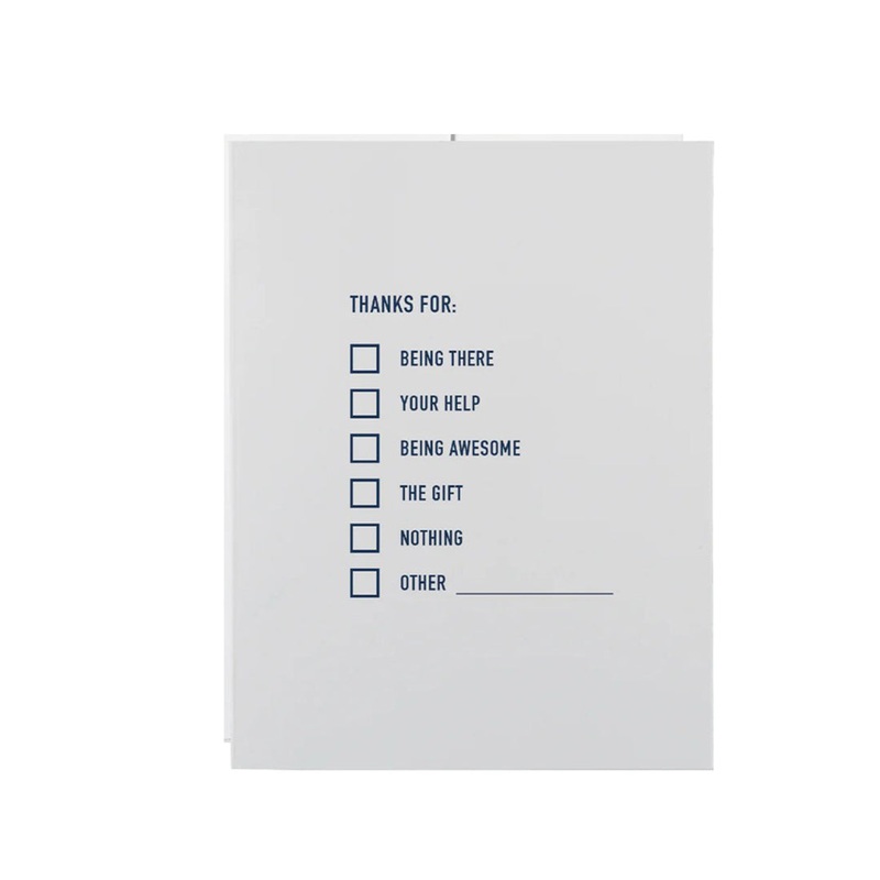 Classy Cards – Thanks Checklist Card