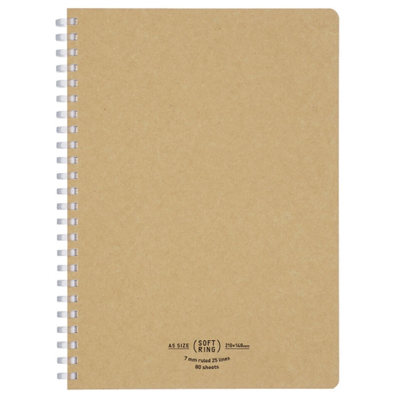 KOKUYO A5 Notebook Soft Ring Natural A Ruled – Beige