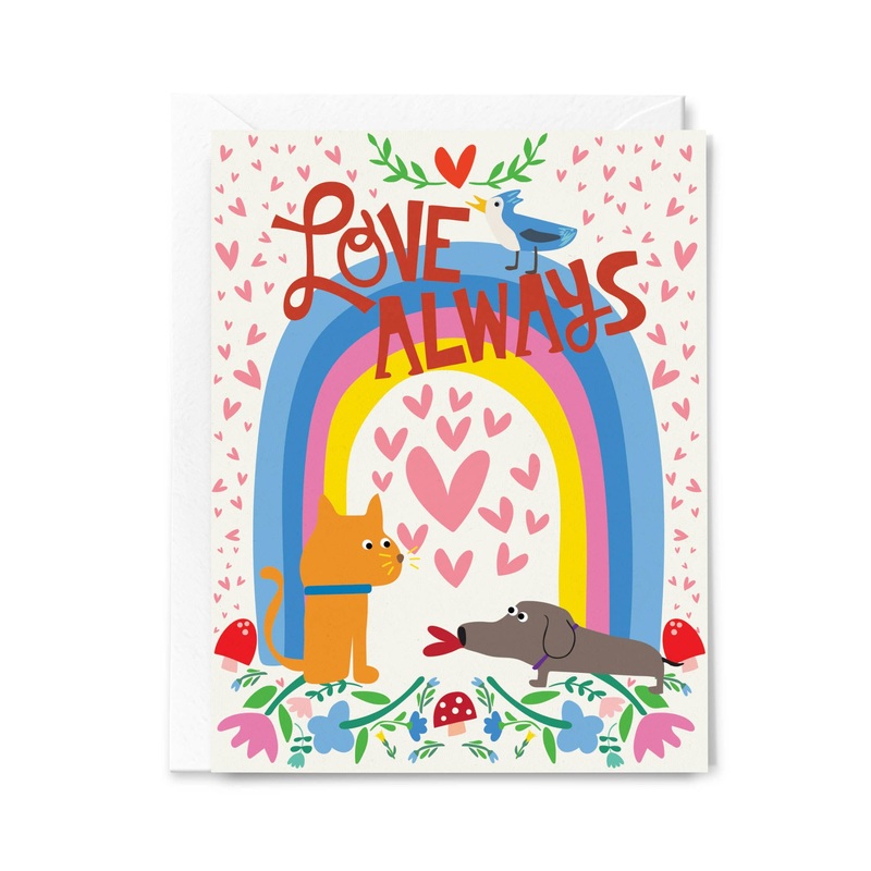 Love Always Love & Friendship Dog & Cat Greeting Card