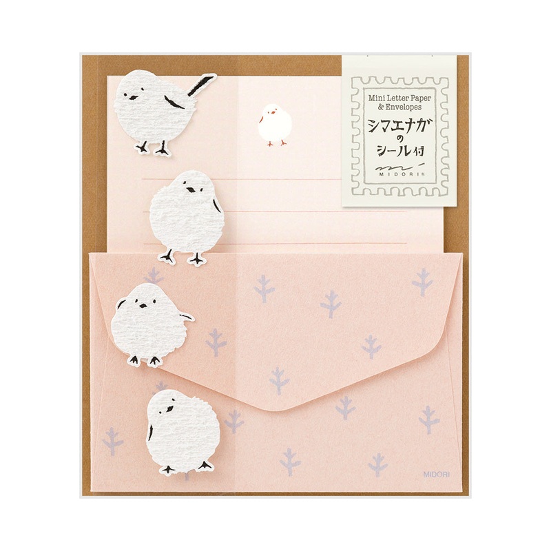 Mini Letter Set with Stickers Long-tailed Tit A