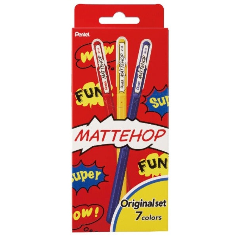Pentel MATTEHOP Color Ballpoint Pen 7 Color Set A