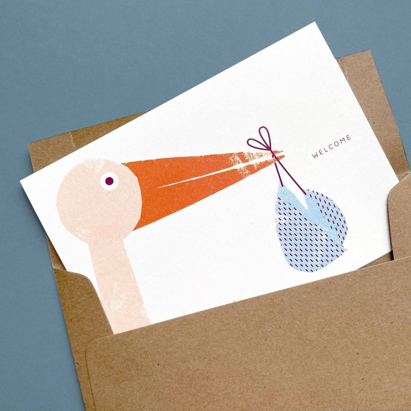 Greeting Card Stork