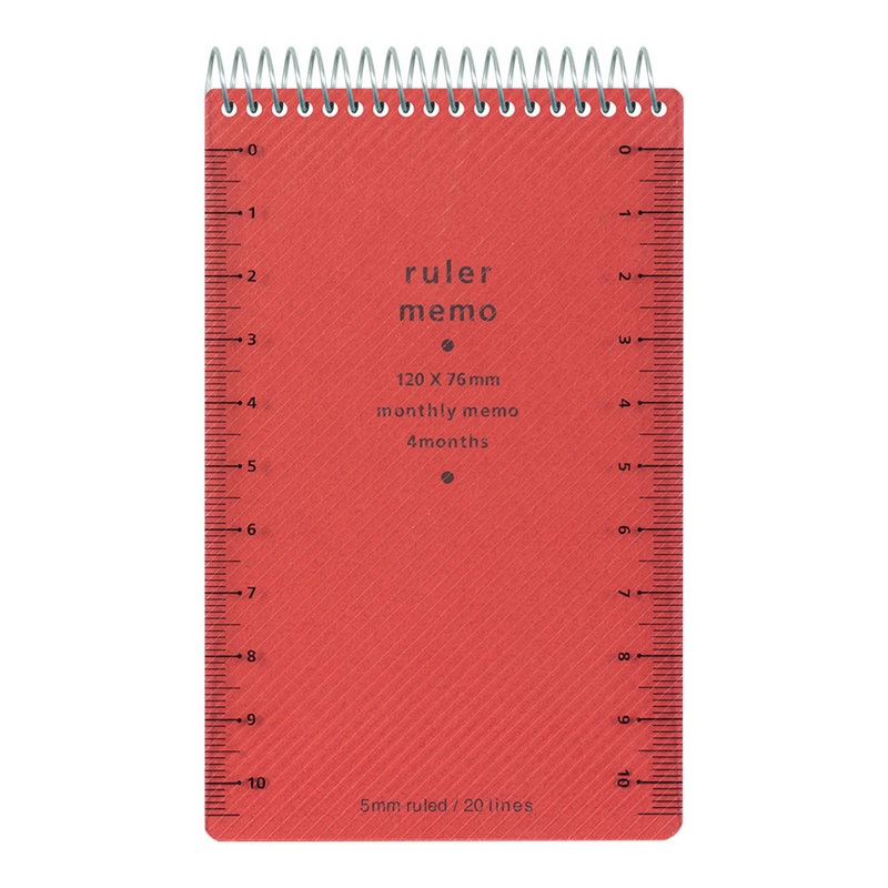 Memo Pad with Scale  Red