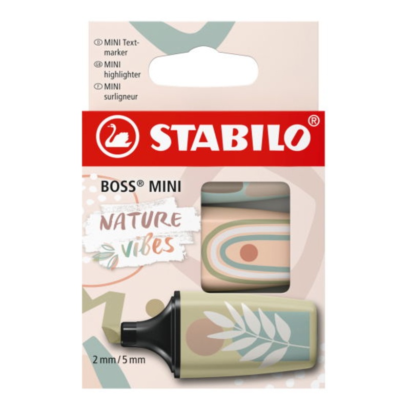 Stabilo Highlighter Boss Mini Naturevibes Set – Mud Green/Eucalyptus/Beige