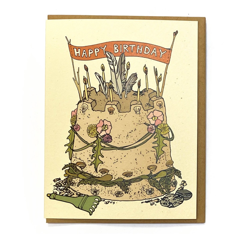 Beach Birthday Sand Castle Card
