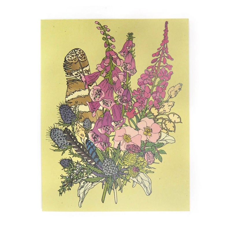 Foxglove and Feather Card