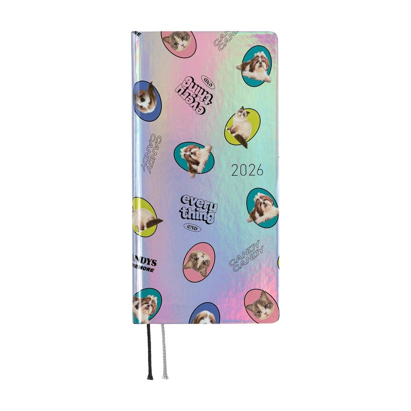 Hobonichi Weeks English Tall & Slim Candy Stripper- Random Dog & Cat (Aurora)