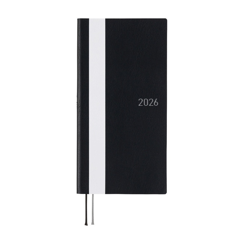 Hobonichi Weeks English Tall & Slim White Line- Black