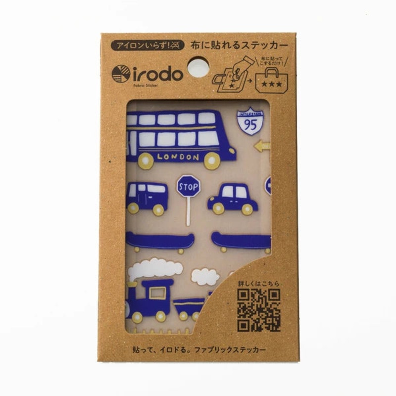 Irodo Fabric Transfer Stickers – Norimono Blue*Gold