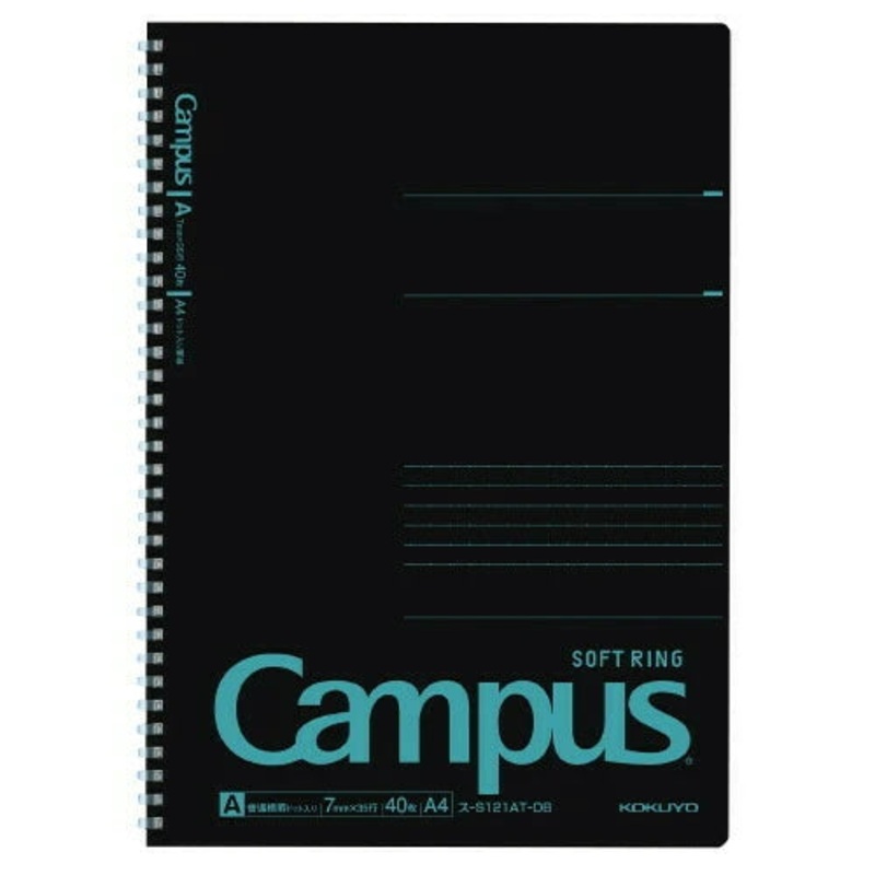 KOKUYO A4 Campus Notebook Soft Ring Black Blue