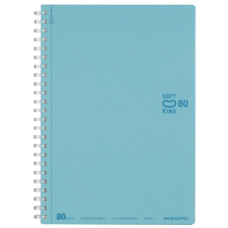 KOKUYO A5 Notebook Soft Ring Dot Ruled Line – Light Blue