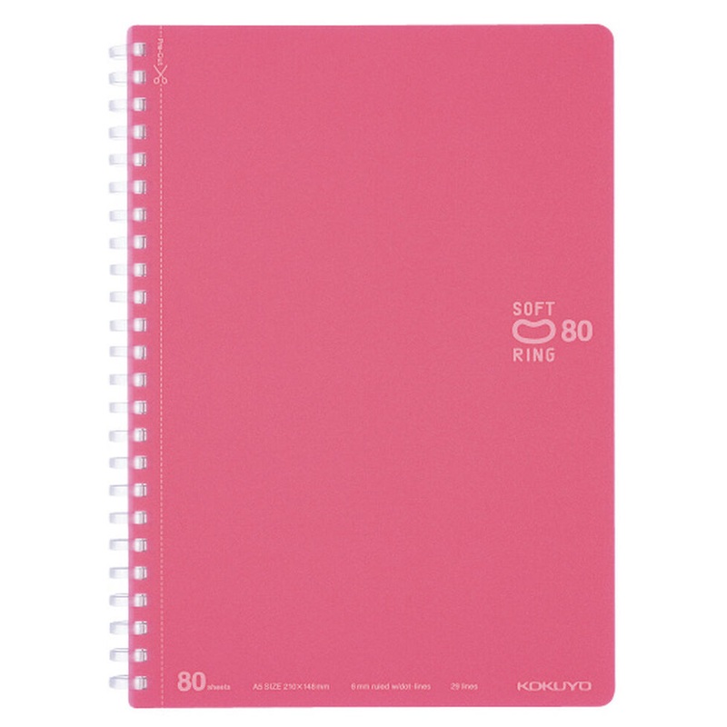 KOKUYO A5 Notebook Soft Ring Dot Ruled Line – Light Pink