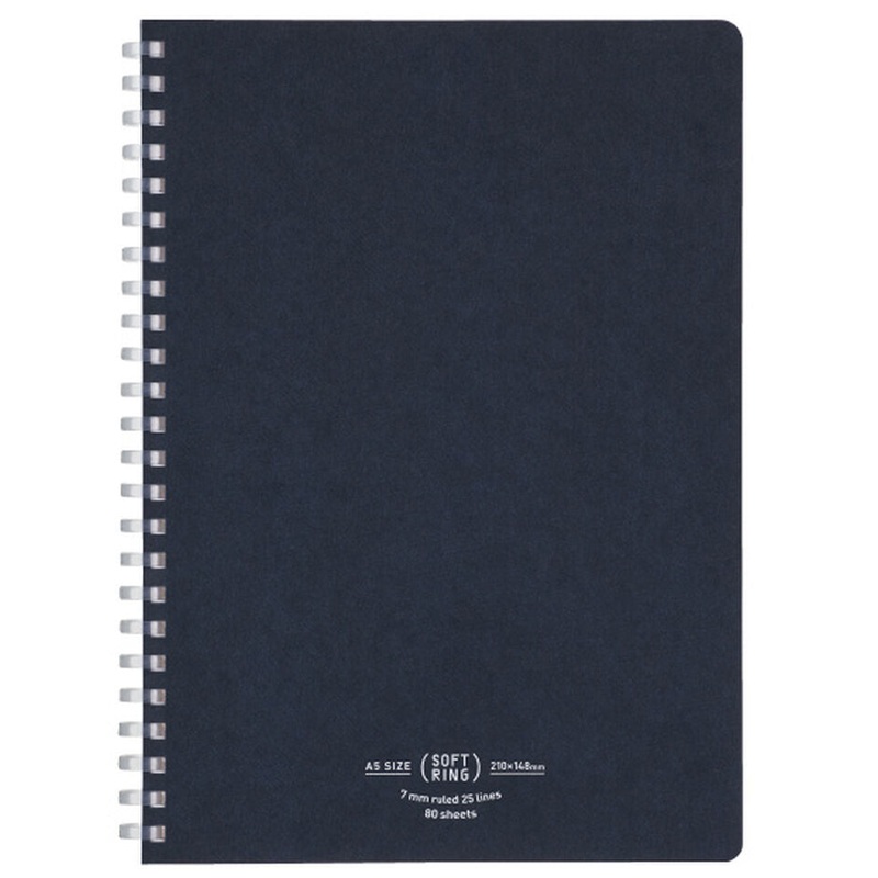 KOKUYO A5 Notebook Soft Ring Natural A Ruled – Navy