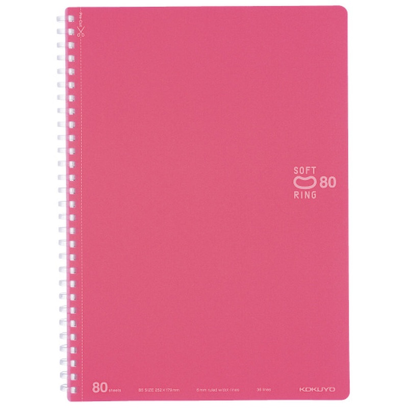 KOKUYO Semi B5 Notebook Soft Ring Dot Ruled Line – Light Pink