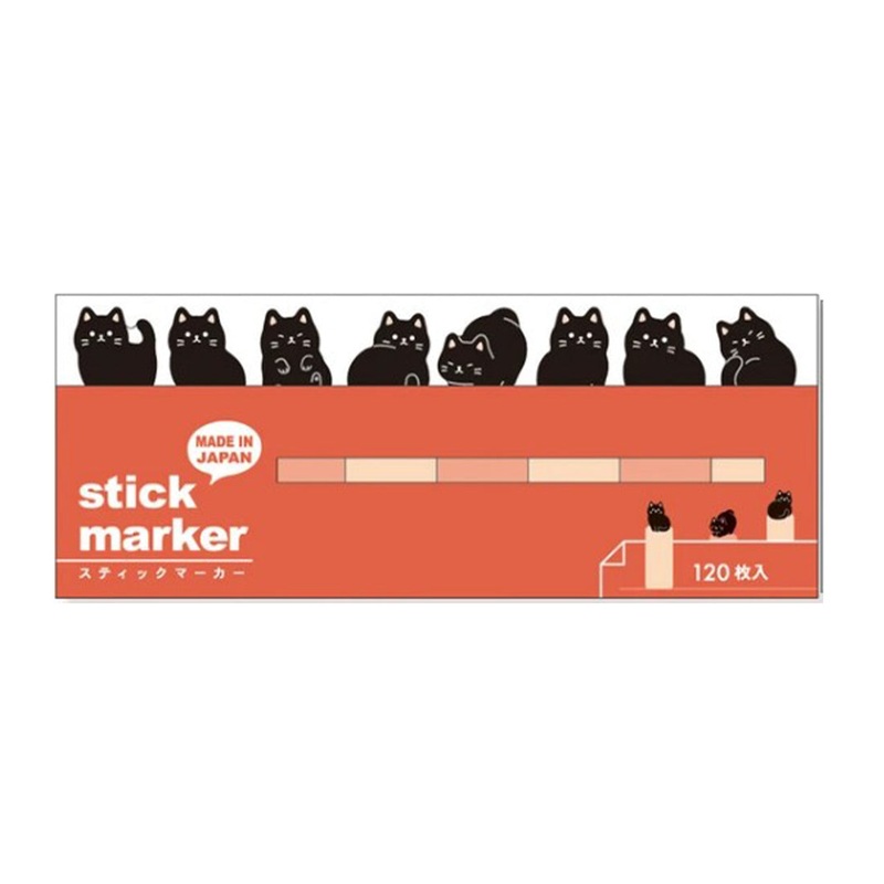 Mind Wave Sticky Notes Stick Marker Black Cat