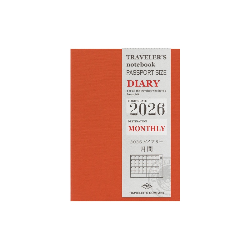 TRAVELER’S notebook Passport Size Refill 2026 Monthly