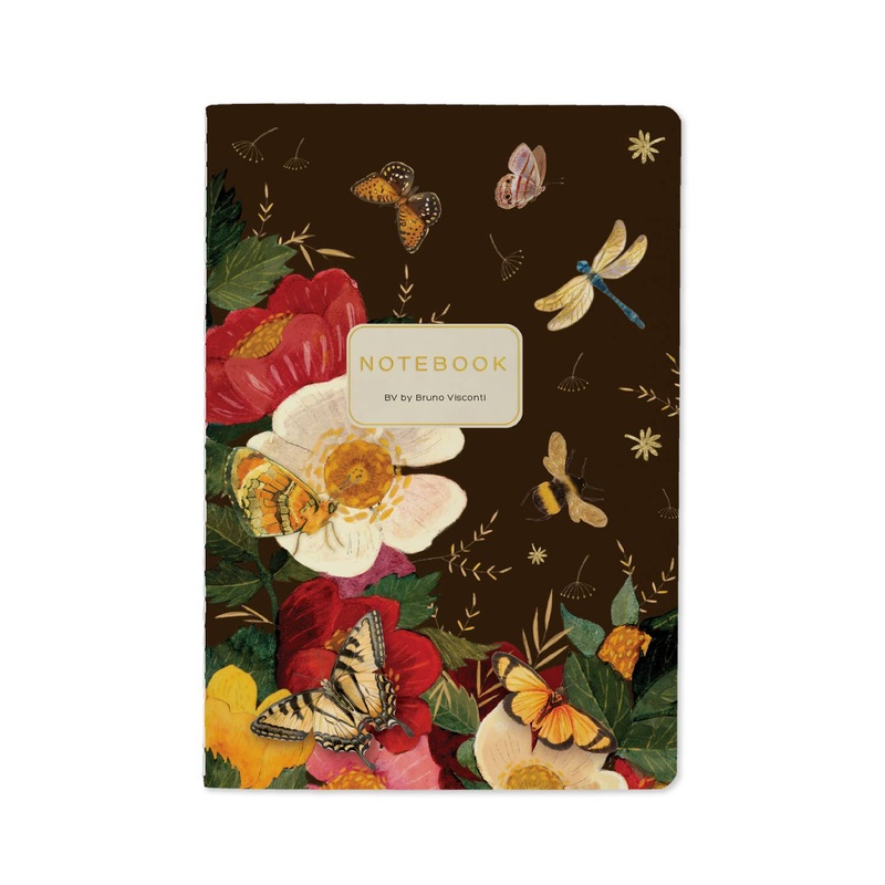 A5 Notebook – Butterflies and Peonies