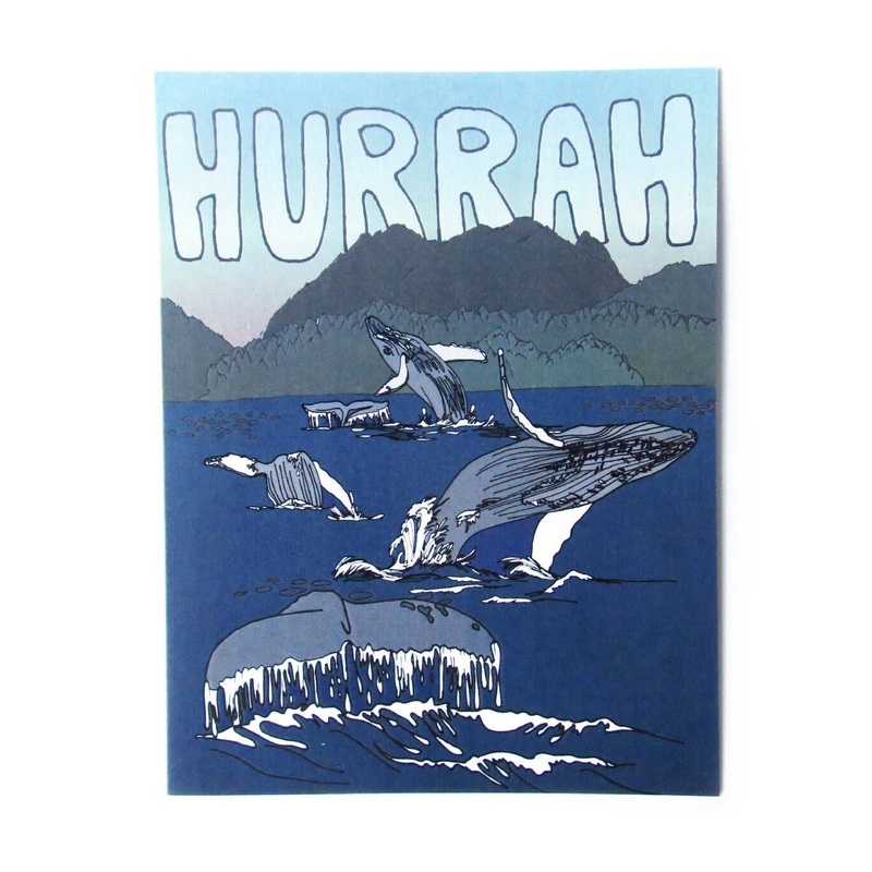Hurrah Whales Card