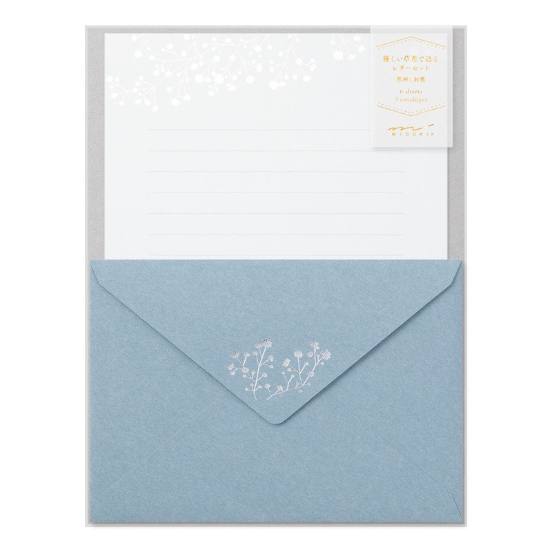 Letter Set Foil-stamped Envelopes Gypsophila / Babys Breath