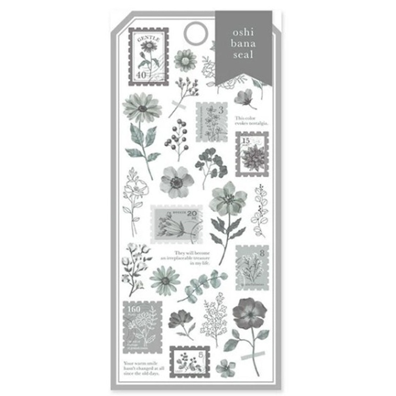 Mind Wave Oshi Bana Seal Stickers Charcoal
