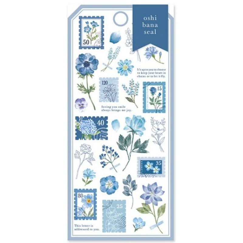 Mind Wave Oshi Bana Seal Stickers Cobalt