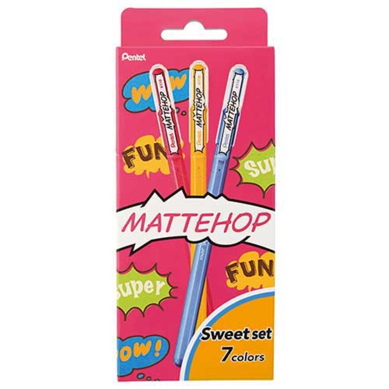 Pentel MATTEHOP Color Ballpoint Pen 7 Color Set B
