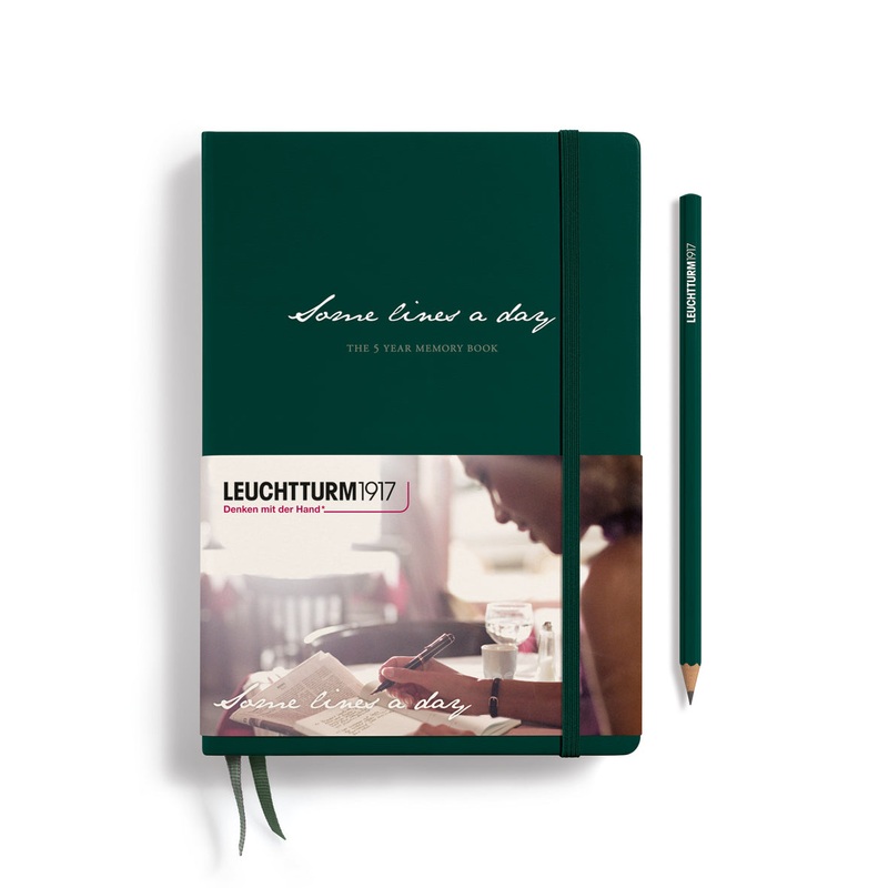 LEUCHTTURM1917 Some Lines A Day 5 Year Memory Book A5- Forest Green