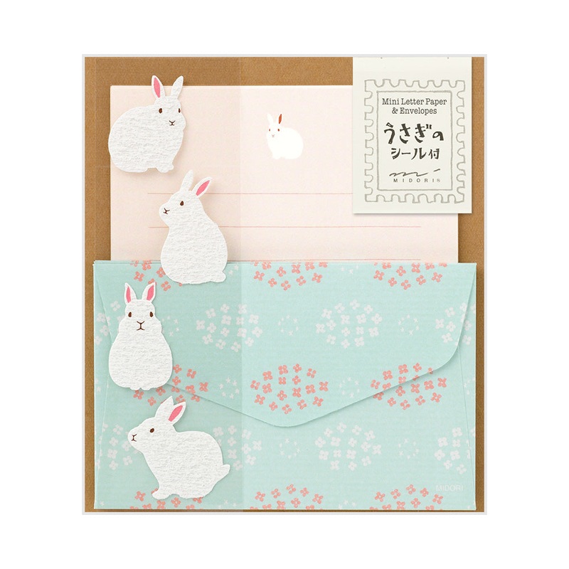 Mini Letter Set with Stickers Rabbit A