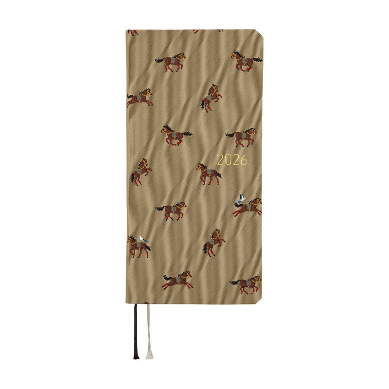 Hobonichi Weeks English Tall & Slim Bow & Tie- Galloping Horses