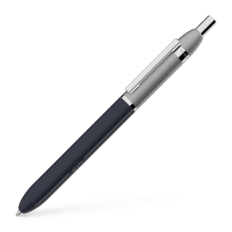 Otto Hutt Design 03 Ballpoint Pen- Matte Blue & Platinum Plated