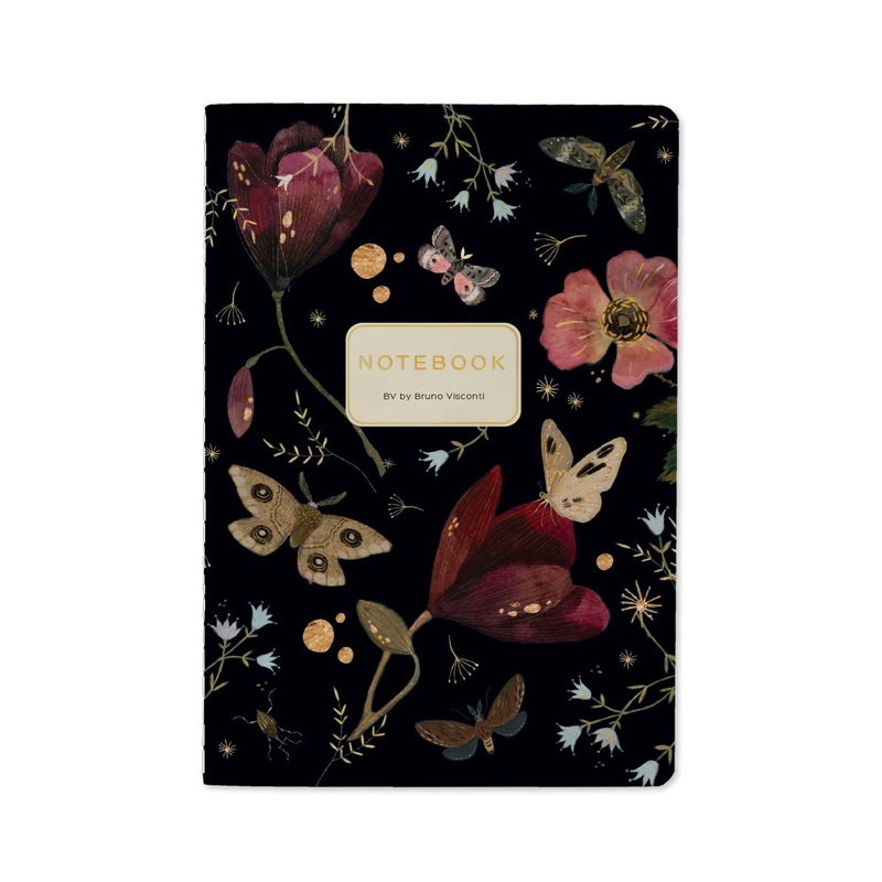 A5 Notebook – Butterflies and Night Flowers