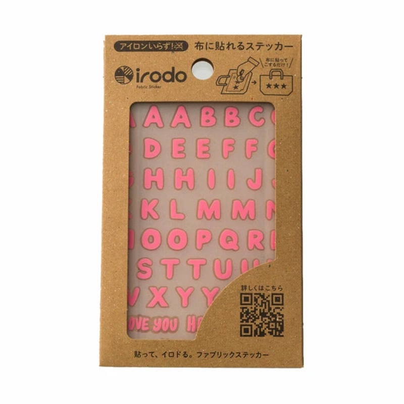 Irodo Fabric Transfer Stickers – Alphabet Pink