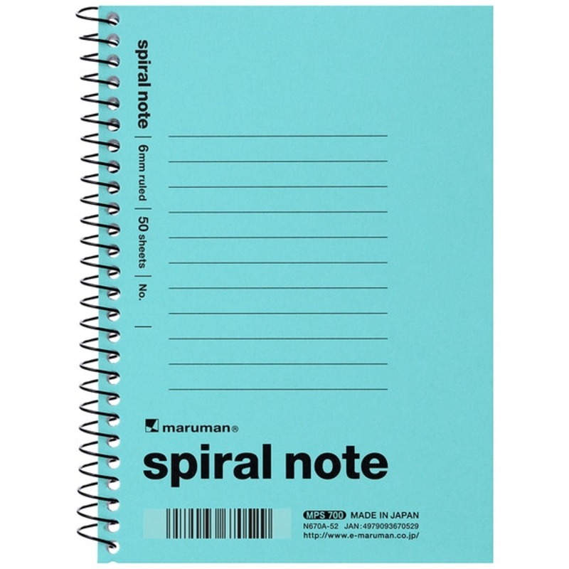 Maruman Memo A6 spiral notebook 6mm horizontal ruled blue A6 light blue