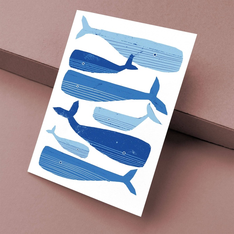 Greeting Card Pod of Whales