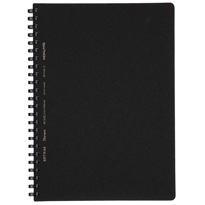KOKUYO A5 Notebook Soft Ring Business B Ruled – Black
