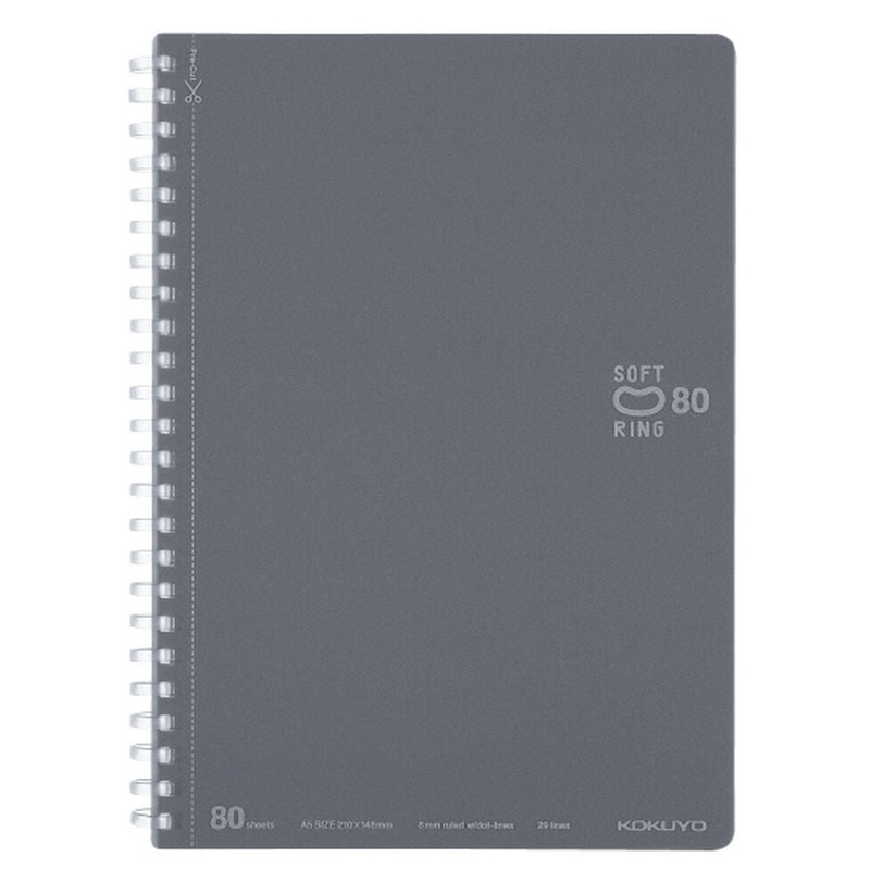 KOKUYO A5 Notebook Soft Ring Dot Ruled Line – Black