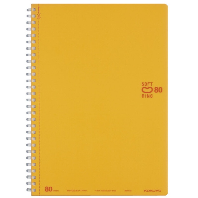KOKUYO Semi B5 Notebook Soft Ring Dot Ruled Line – Yellow Orange