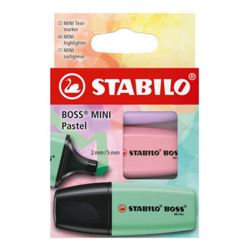 Stabilo Highlighter Boss Mini Pastel Set- Mint/Pink Blush/Lilac