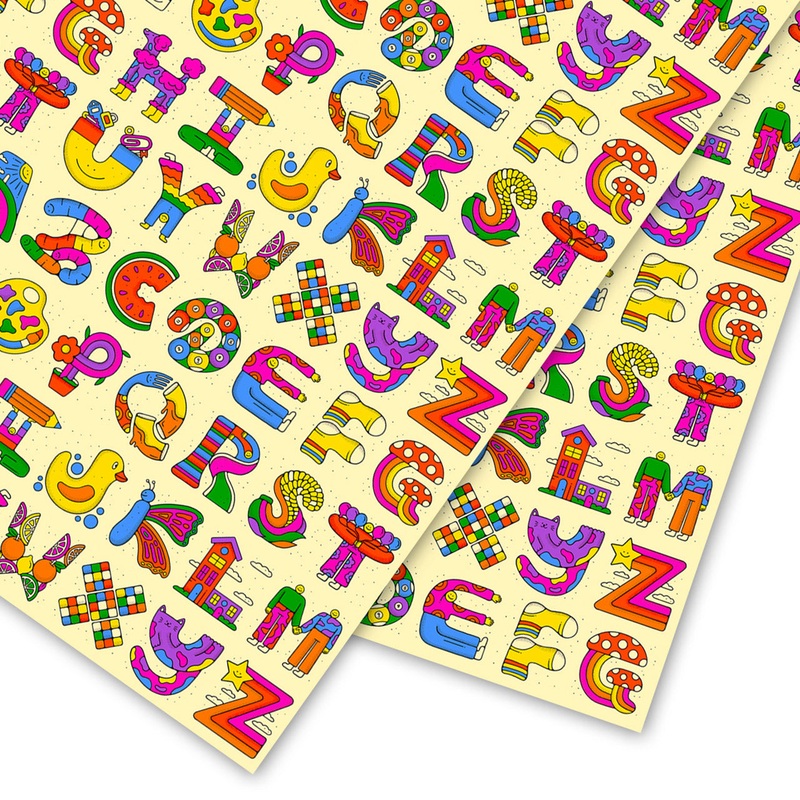 Alphabet Wrapping Sheet