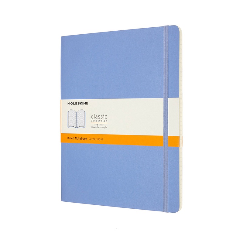 Classic Extra Large Soft Cover Notebook Ruled Hydrangea Blue