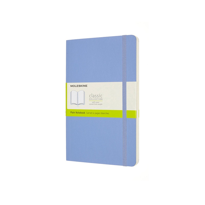 Classic Large Soft Cover Notebook Plain Hydrangea Blue