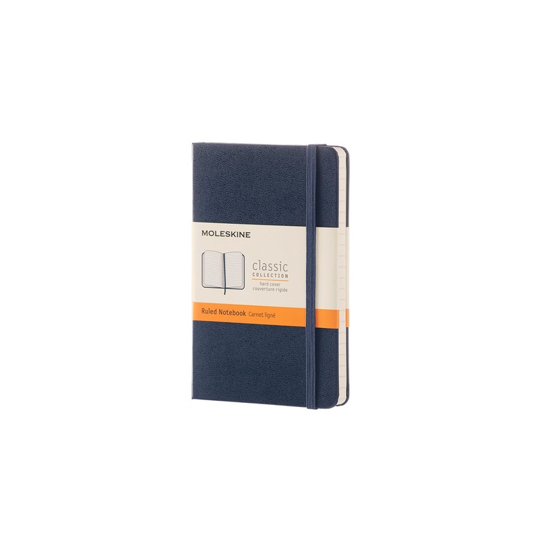 Classic Pocket Hard Cover Notebook Sapphire Blue Ruled
